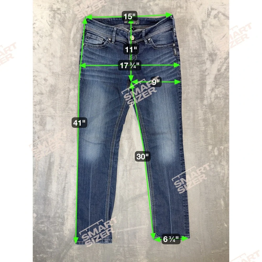 Silver Jeans Suki Straight‎ Leg Jeans Women's Size 28x32 Blue Dark Wash Denim